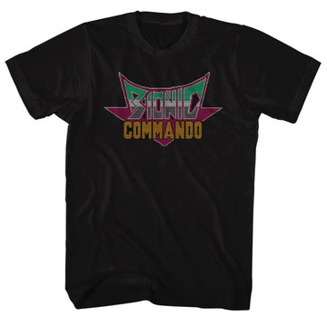 Bionic Commando Mens S/S T-Shirt - Pixel Logo - Solid Black