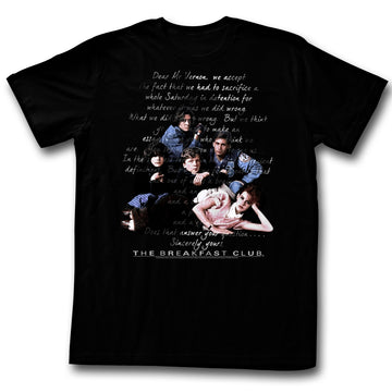 Breakfast Club Mens S/S T-Shirt - Letter - Solid Black