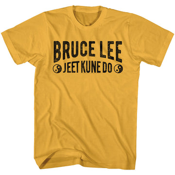 Bruce Lee Mens S/S T-Shirt - Jeet Kune Do Text - Solid Ginger
