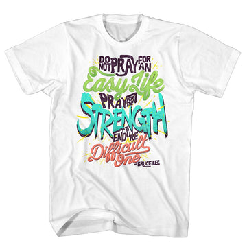 Bruce Lee Mens S/S T-Shirt - Endure It - Solid White