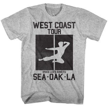 Bruce Lee Mens S/S T-Shirt - All City - Heather Gray Heather