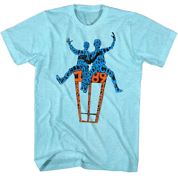 Bill And Ted Mens S/S T-Shirt - Words On A Shirt - Heather Light Blue Heather