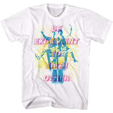 Bill And Ted Mens S/S T-Shirt - Overlays - Solid White