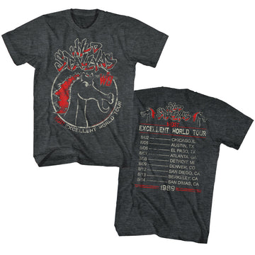 Bill And Ted Mens S/S T-Shirt - Most Excellent Tour - Heather Black Heather