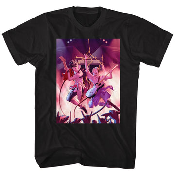 Bill And Ted Mens S/S T-Shirt - Phone Rock - Solid Black