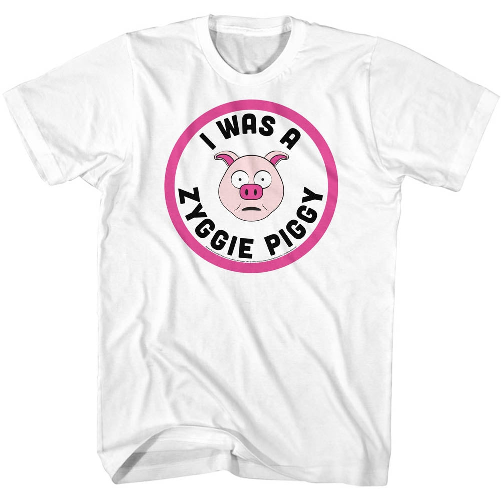 Bill And Ted Mens S/S T-Shirt - Zyggie Piggy - Solid White