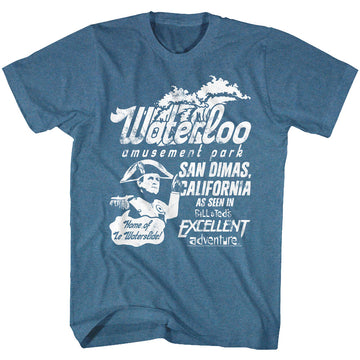 Bill And Ted Mens S/S T-Shirt - Waterloo - Heather Pacific Blue Heather