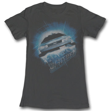 Back To The Future Girls Juniors S/S T-Shirt - Daba Dee Dabu Die - Heather Black Heather