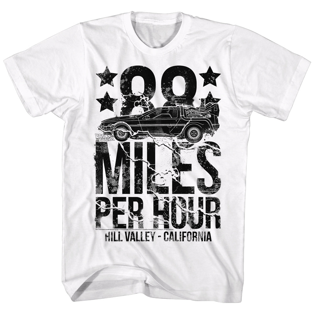 Back To The Future Mens S/S T-Shirt - Nyooooom - Solid White