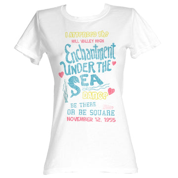 Back To The Future Girls Juniors S/S T-Shirt - Enchantment - Solid White