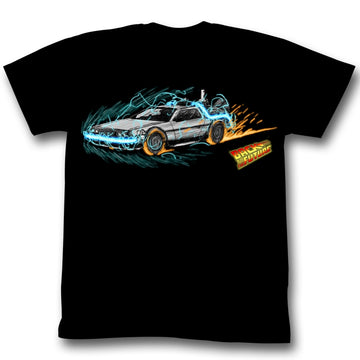 Back To The Future Mens S/S T-Shirt - Time Painting 1 - Solid Black