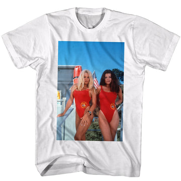 Baywatch Mens S/S T-Shirt - America - Solid White