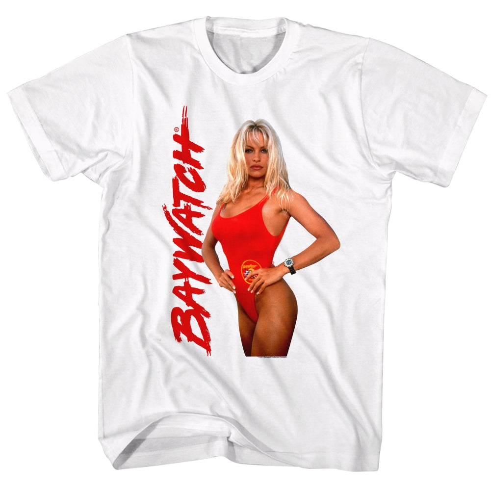 Baywatch Mens S/S T-Shirt - But Pamela Tho - Solid White