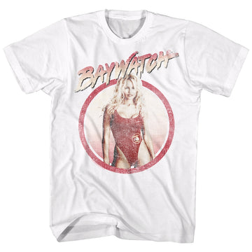 Baywatch Mens S/S T-Shirt - Vintage - Solid White