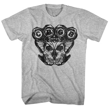 CBGB Mens S/S T-Shirt - Bone Knuckles - Heather Gray Heather