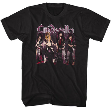 Cinderella Mens S/S T-Shirt - Band Stands - Solid Black