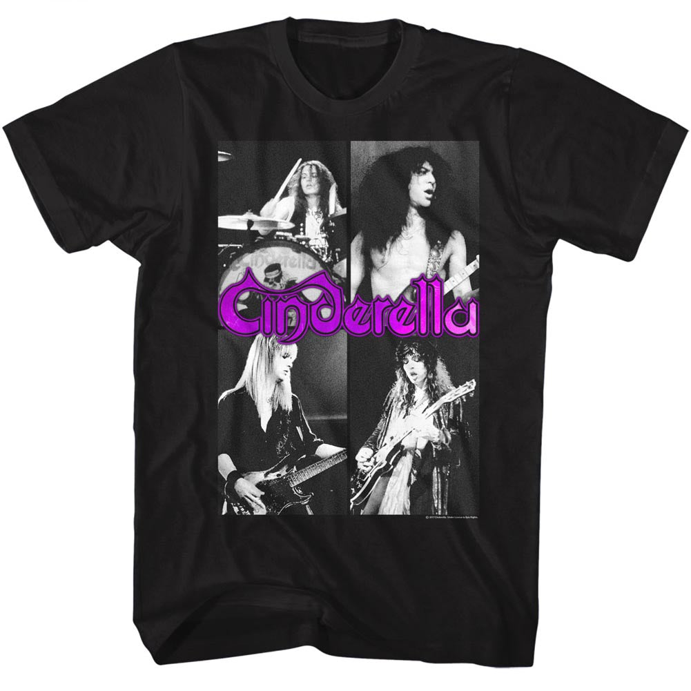 Cinderella Mens S/S T-Shirt - Quarters - Solid Black