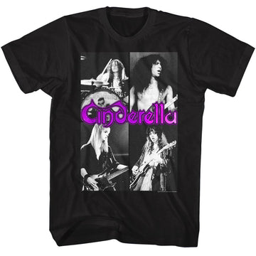 Cinderella Mens S/S T-Shirt - Quarters - Solid Black