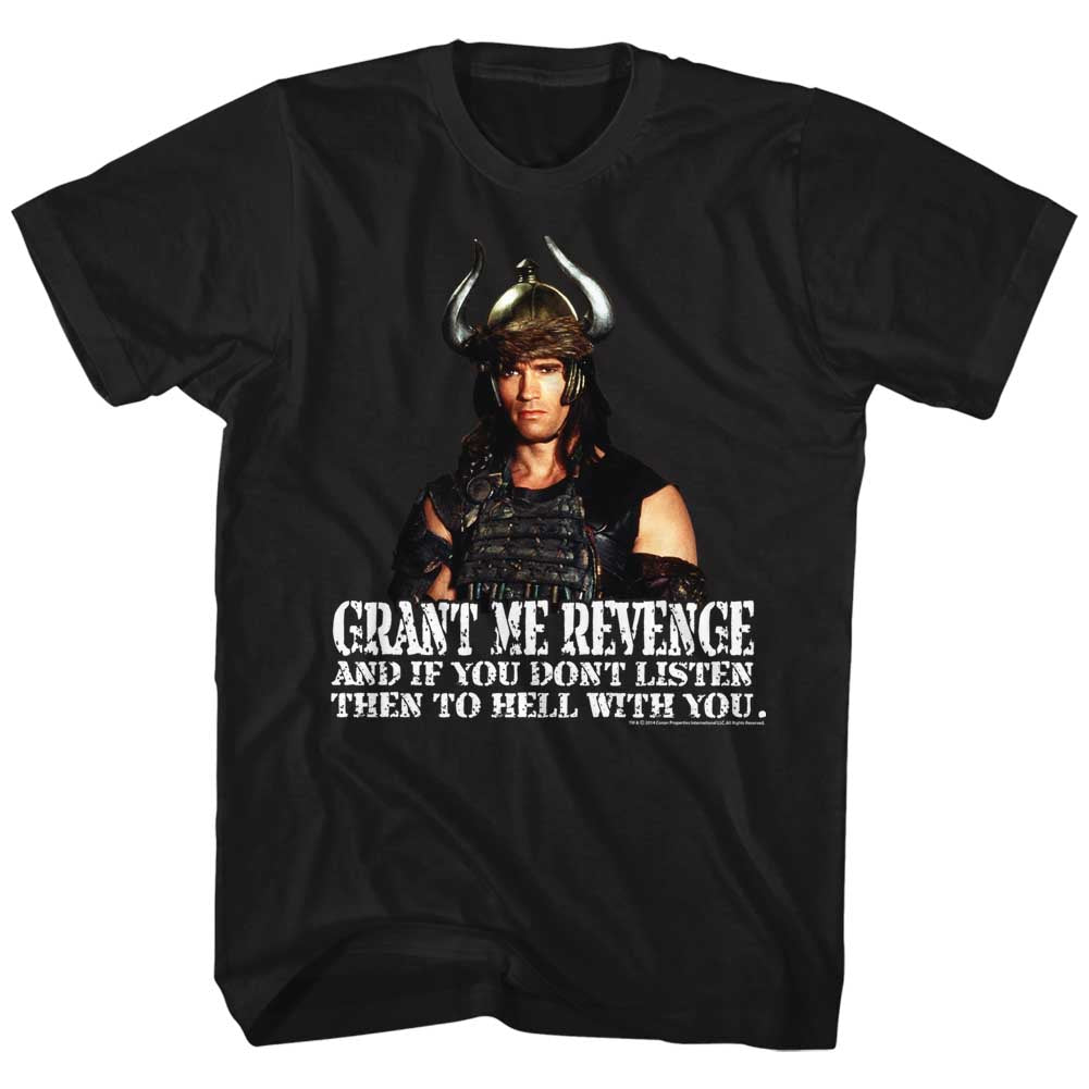 Conan Mens S/S T-Shirt - Revenge - Solid Black