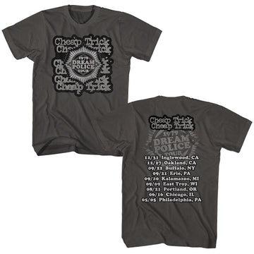 Cheap Trick Mens S/S T-Shirt - Dream Police Tour 2 - Solid Smoke