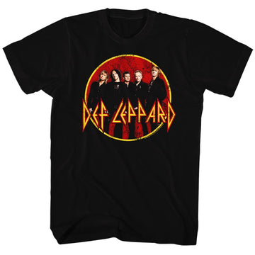 Def Leppard Mens S/S T-Shirt - Groupshot - Solid Black
