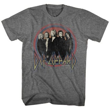Def Leppard Mens S/S T-Shirt - Circles - Heather Graphite Heather