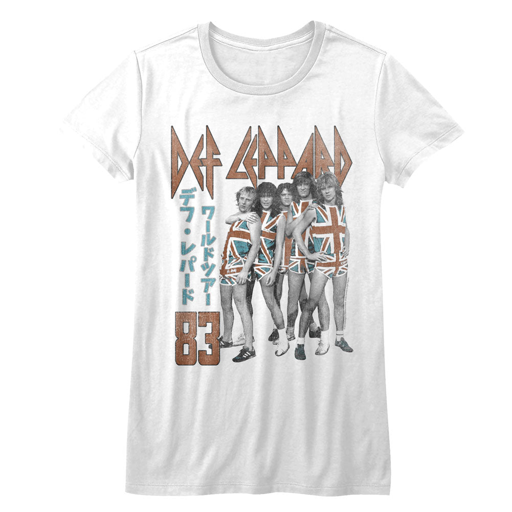 Def Leppard Girls Juniors S/S T-Shirt - Deflep83 - Solid White