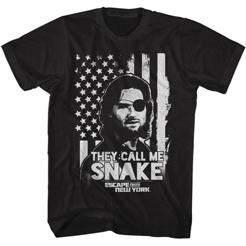 Escape From New York Mens S/S T-Shirt - Snake Flag - Solid Black