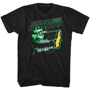 Escape From New York Mens S/S T-Shirt - Radar Snake - Solid Black