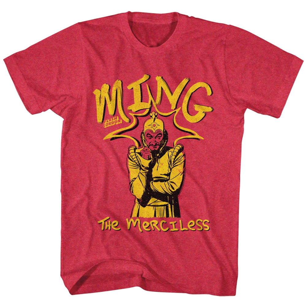 Flash Gordon Mens S/S T-Shirt - Ming The Merciless - Heather Cherry Heather