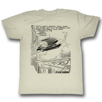Flash Gordon Mens S/S T-Shirt - Heavy Hearts - Solid Natural