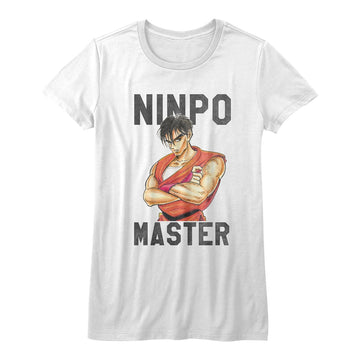 Final Fight Girls Juniors S/S T-Shirt - Ninjaskills - Solid White