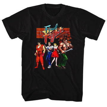 Final Fight Mens S/S T-Shirt - Ff Gang - Solid Black