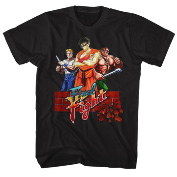 Final Fight Mens S/S T-Shirt - Finalfight - Solid Black