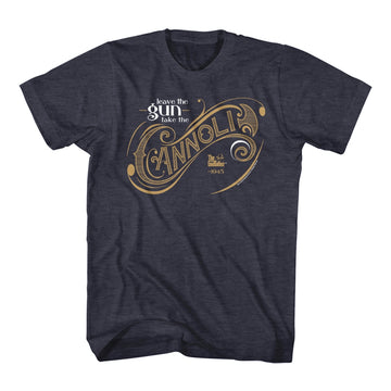 Godfather Mens S/S T-Shirt - Take The Cannoli - Heather Navy Heather