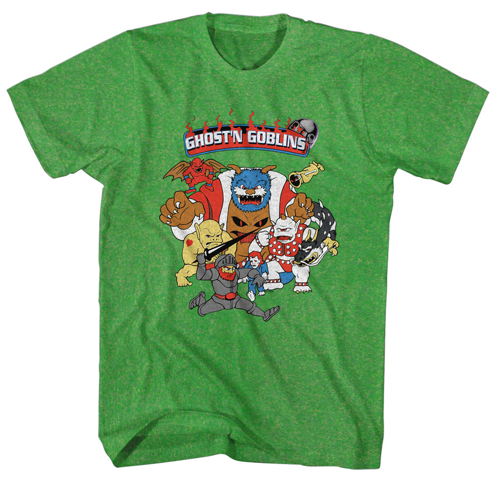 Ghost'N Goblins Mens S/S T-Shirt - Goblins - Heather Kelly Heather