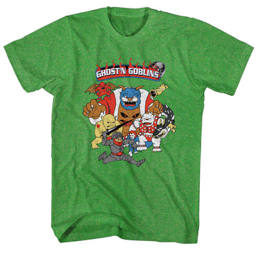 Ghost'N Goblins Mens S/S T-Shirt - Goblins - Heather Kelly Heather
