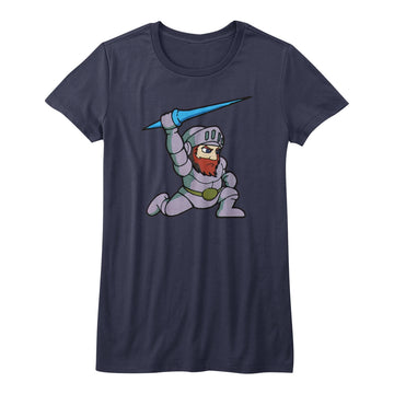 Ghost'N Goblins Girls Juniors S/S T-Shirt - Arthur - Solid Navy