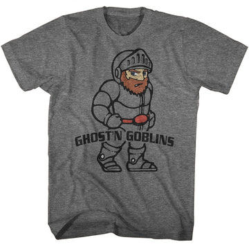Ghost'N Goblins Mens S/S T-Shirt - Arthur - Heather Graphite Heather