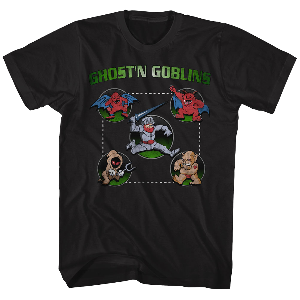 Ghost'N Goblins Mens S/S T-Shirt - Full Circle - Solid Black