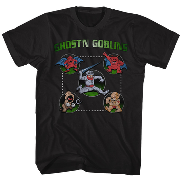 Ghost'N Goblins Mens S/S T-Shirt - Full Circle - Solid Black