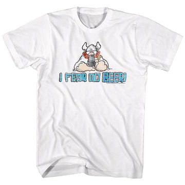 Hagar The Horrible Mens S/S T-Shirt - I Fear No Beer - Solid White