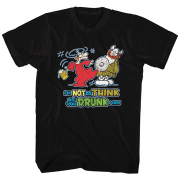 Hagar The Horrible Mens S/S T-Shirt - I'M Not As Think - Solid Black
