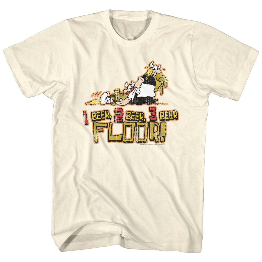 Hagar The Horrible Mens S/S T-Shirt - 1 Beer, 2Beer, 3 Beer - Solid Natural