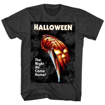 Halloween Mens S/S T-Shirt - The Night He Came Home - Heather Black Heather