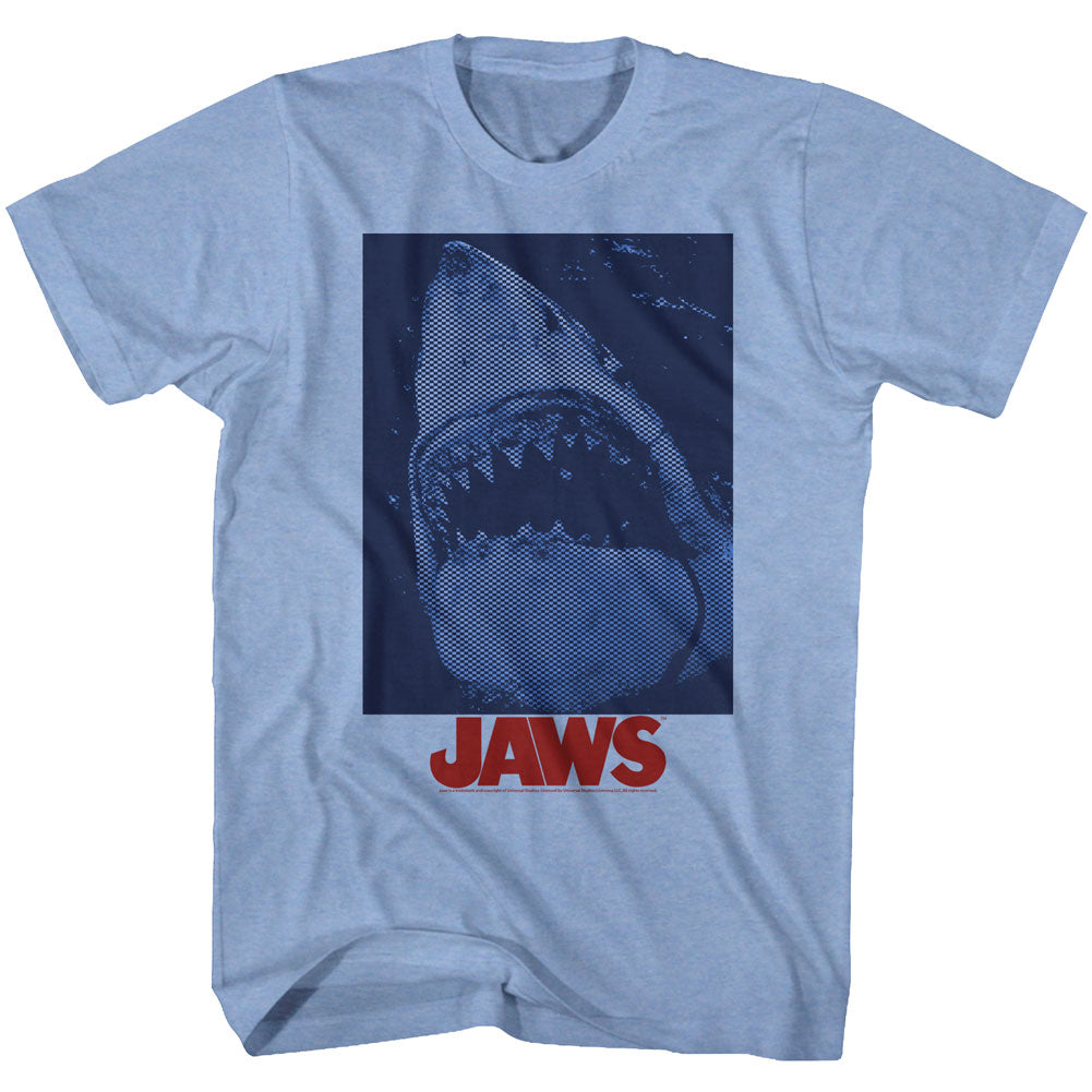 Jaws Mens S/S T-Shirt - Underwaterstyle - Heather Light Blue Heather