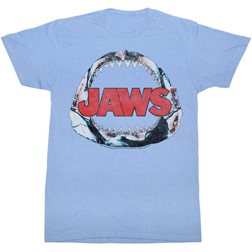 Jaws Mens S/S T-Shirt - Jawbone - Heather Light Blue Heather