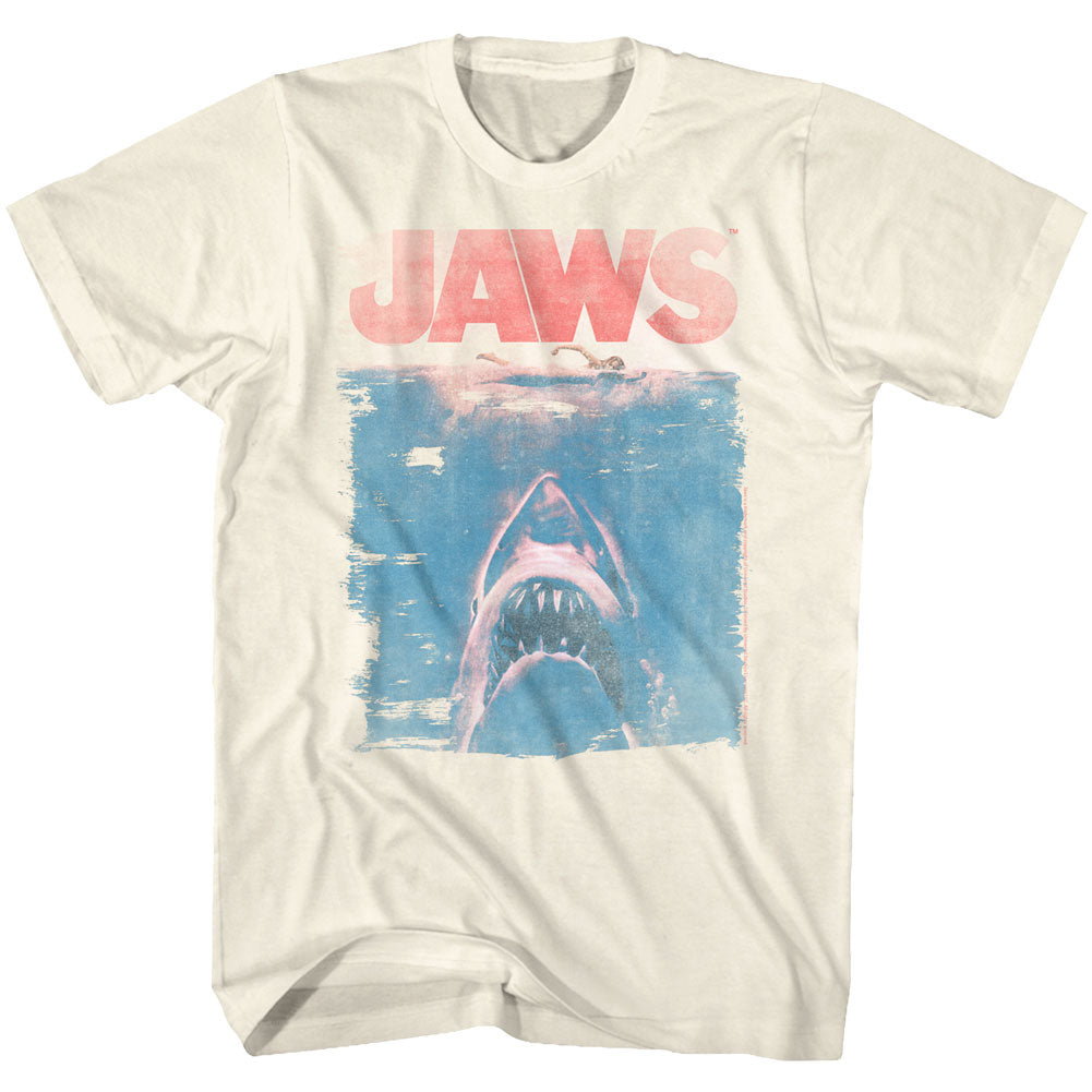 Jaws Mens S/S T-Shirt - Fade - Solid Natural