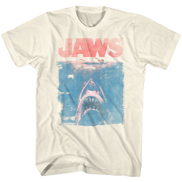 Jaws Mens S/S T-Shirt - Fade - Solid Natural