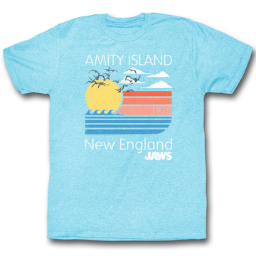 Jaws Mens S/S T-Shirt - Pastels - Heather Light Blue Heather